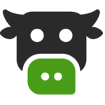 Logo de CocoVeto noir et vert en forme de vache