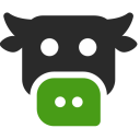 Logo de CocoVeto noir et vert en forme de vache